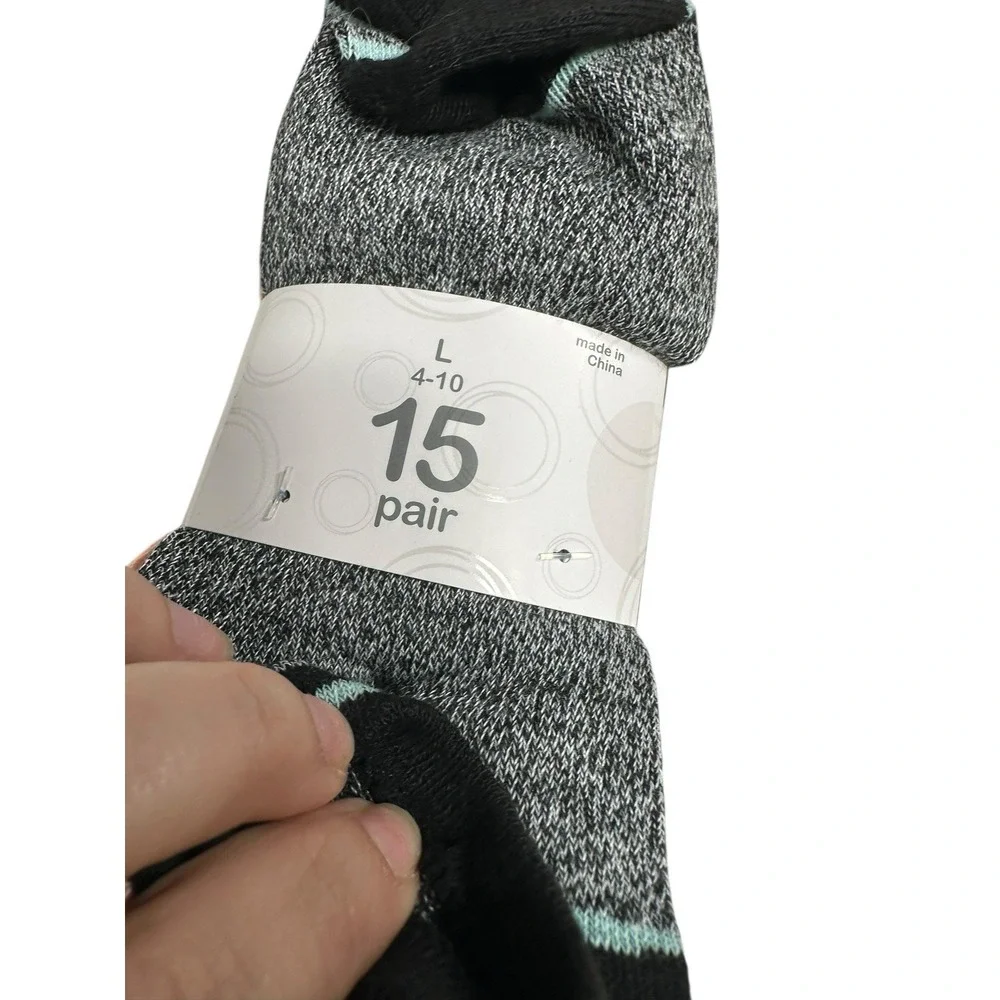 wonder‎ nation girls 15 pairs no show ankle socks size large 4-10